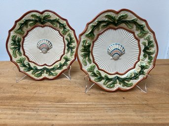 Pr Fitz And Floyd Sea Shell And Coral Decorative Plates