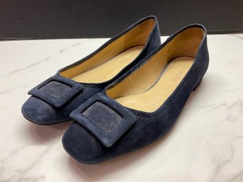 TALBOTS Womens Suede Ballet Shoes In Navy