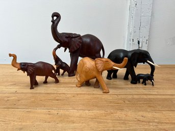 Collection Of Wooden Elephants