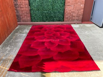 Pier One Stunning Red Floral Rug 72.5x107