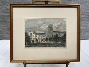 Framed Pen And Ink Drawing Of Westminster