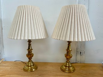 Pair Of Brass Lamps