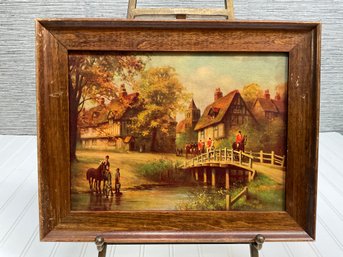 Framed English Village Scene