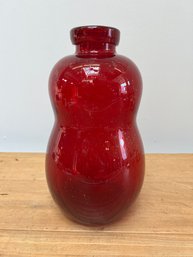 Tall Red Glass Vase 13.5'