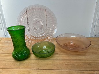 Variety Of Mixed Depression Dishes And Vase