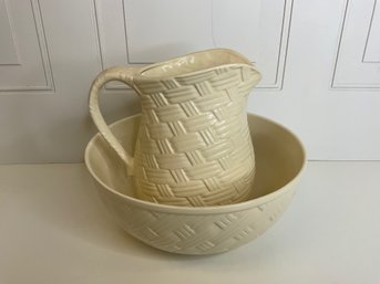 Vintage Ceramic Pitcher & Bowl