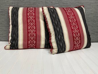 Pair Of Moroccan Striped Pillows