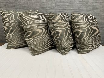 Four Striped Swirling Throw Pillows