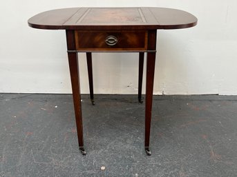 Drop Leaf Leather Top  Table