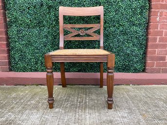 Vintage Carved And Caned Accent Chair