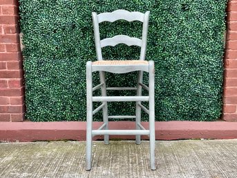 Distressed Gray Stool