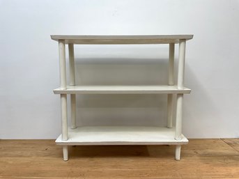 White Wooden Storage Rack Shelves