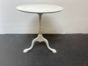 White Painted Tilt Top Table With Claw And Pad Feet