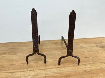 Antique Iron Fireplace Andirons 15' X 15'