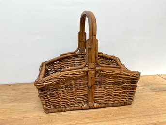 Vintage Bamboo & Wicker Basket