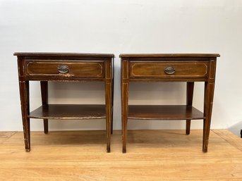 David Cabinet Company - 2 Wooden Side Tables - 25' H X 22' W X 14' D