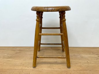 Antique Stool - 19.5' H X 12' W