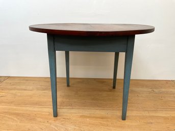 Round Table With Blue Base - 21.5 H X 29.5 W