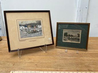 Two Vintage Framed Drawings