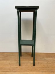 Tall Wooden Green Side Table - 33.5' H 11.5' D X 12' W