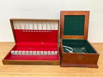 Vintage Flatware Storage Box & Vintage Cigar Box