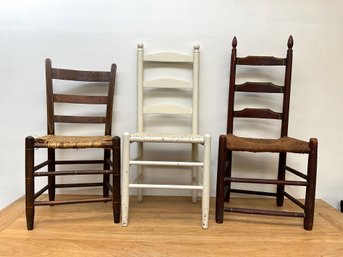 Three Ladder Back Chairs