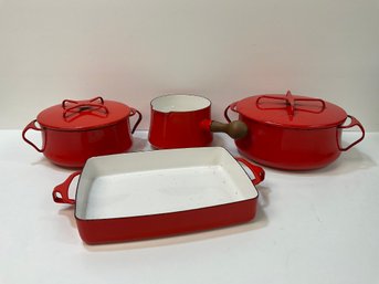 MCM Dansk Danish Kobenstyle Red Enamel Cookware Collection