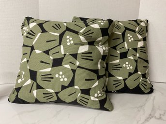 Olive Green And Black Throw Pillows