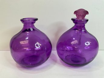 Purple Blown Glass Art