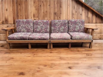 Lg Brandt Style Ranch Oak Two Piece 4 Cushion Sofa