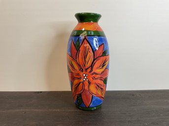 Hand Painted Colorful Vase - 4' W X 12' H