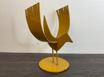 Very Unique Metal Yellow Bird Decor