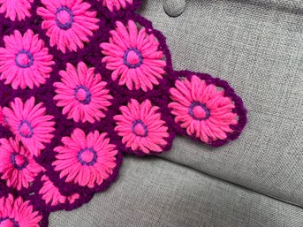Crocheted Throw Blanket 62x26