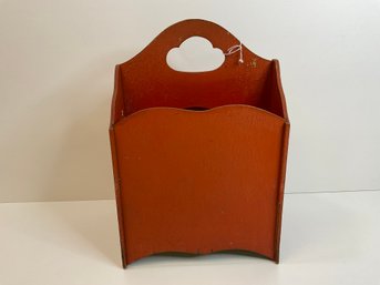 Orange Wooden Magazine Or Newspaper Rack