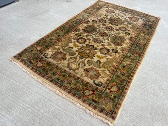 Indian Handmade Wool Petite Throw Rug 60.5x36