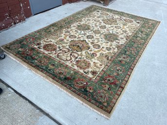 Indian Handmade Wool Area Rug 107'x72