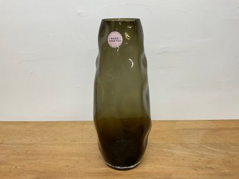 Brown Faceted Glass Vase