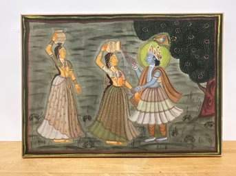 Original Indian Painting On Silk