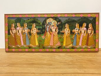 Large Original Indian Painting  On Silk