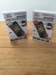 App Scope Microscope Phone Attachment         Set Of 2. New Never Opened.