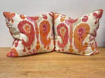 Designer Oversized Pink And Orange Throw Pillows 23X23