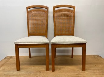 Pair Of Stanley Caned Back Dining Room Chairs