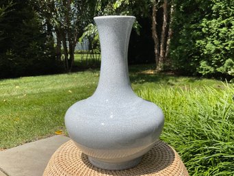 Pale Blue Crackle Vase 1 Of 2