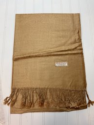 PASHMINA Light Brown Scarf - 26.5' W, Total Length 70'