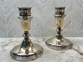 Empire Weighted Sterling Candle Holders