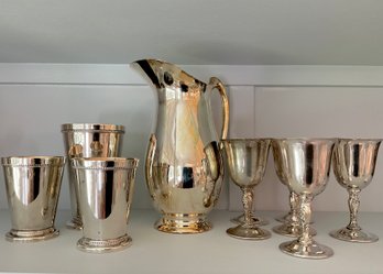 Silver Plate Pitcher Godingers Cups And Goblets