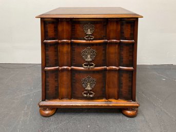 Theodore Alexander 3 Drawer Side Table W Ornate Hardware 2 Of 2