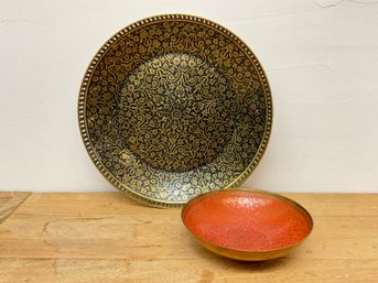 Brass And Enamel Bowls