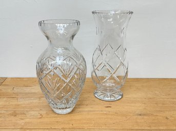 Two Lead Crystal  Vases