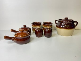 Brown Drip Ware Style Ceramic Bowls
